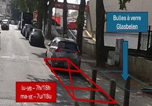 Emplacement envisagé pour la nouvelle bulle à verre