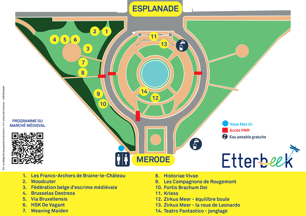 Plan du Marché Médiéval d'Etterbeek 2026